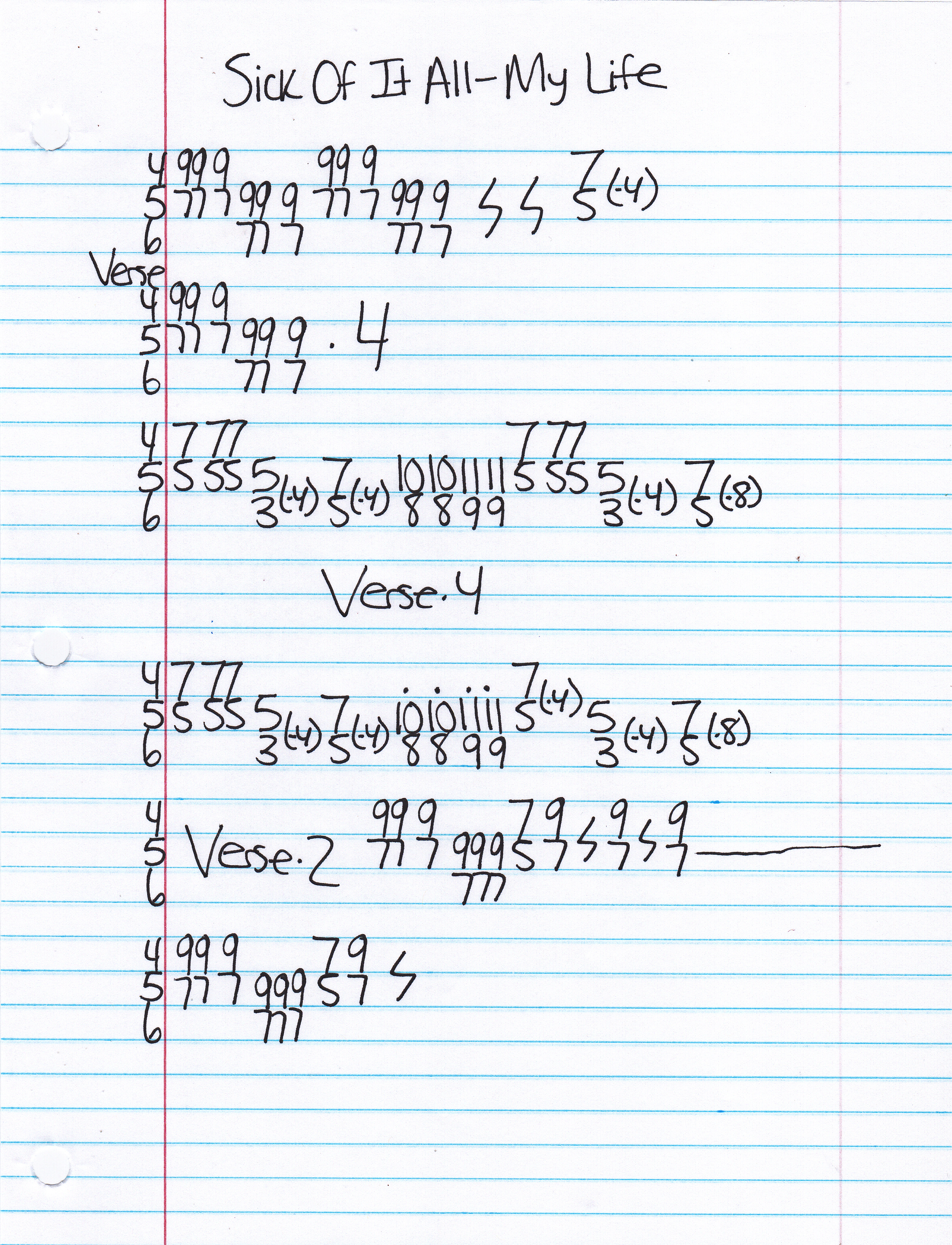 High quality guitar tab for My Life by Sick Of It All off of the album Blood Sweat and No Tears. ***Complete and accurate guitar tab!***